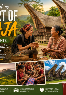 Traveler staying with a traditional Toraja family in a Tongkonan village during a 6 Days 5 Nights cultural immersion tour in South Sulawesi.