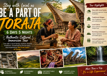 Traveler staying with a traditional Toraja family in a Tongkonan village during a 6 Days 5 Nights cultural immersion tour in South Sulawesi.